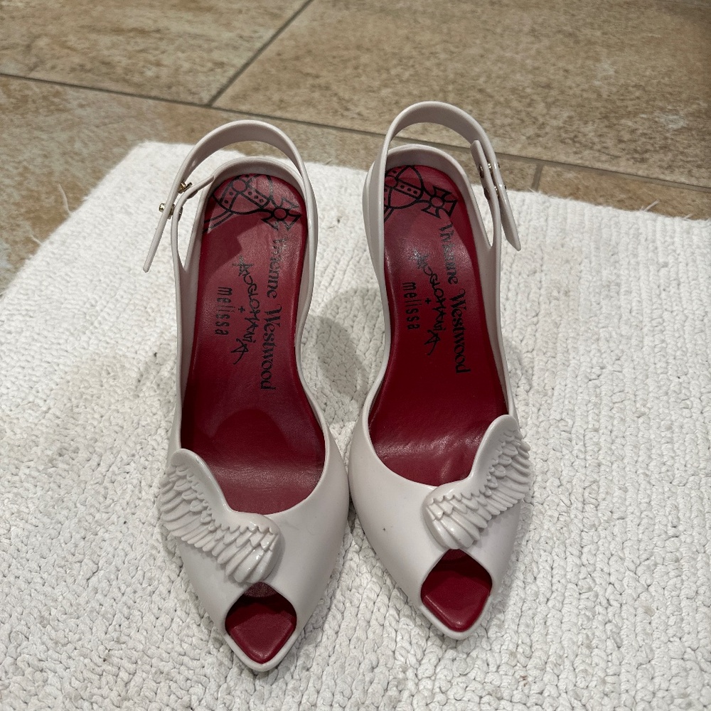 Vivienne Westwood Anglomania + Melissa angel wing sling back pumps